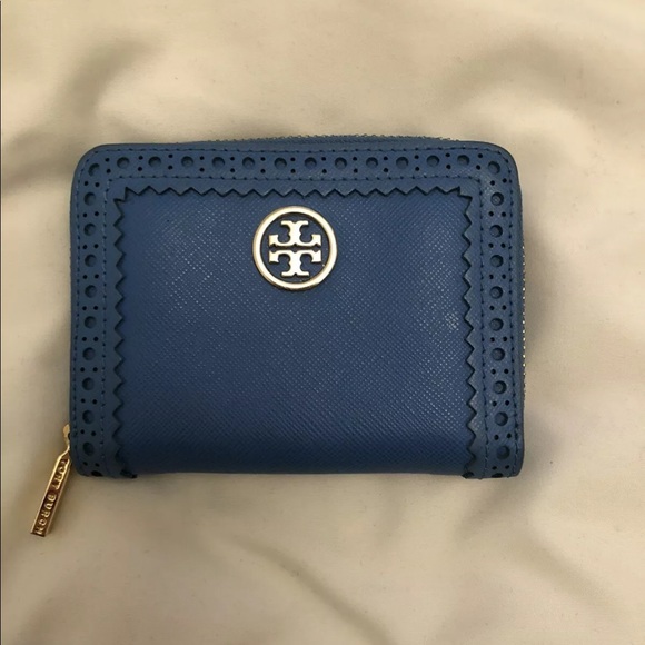 Tory Burch powder blue zip wallet $100